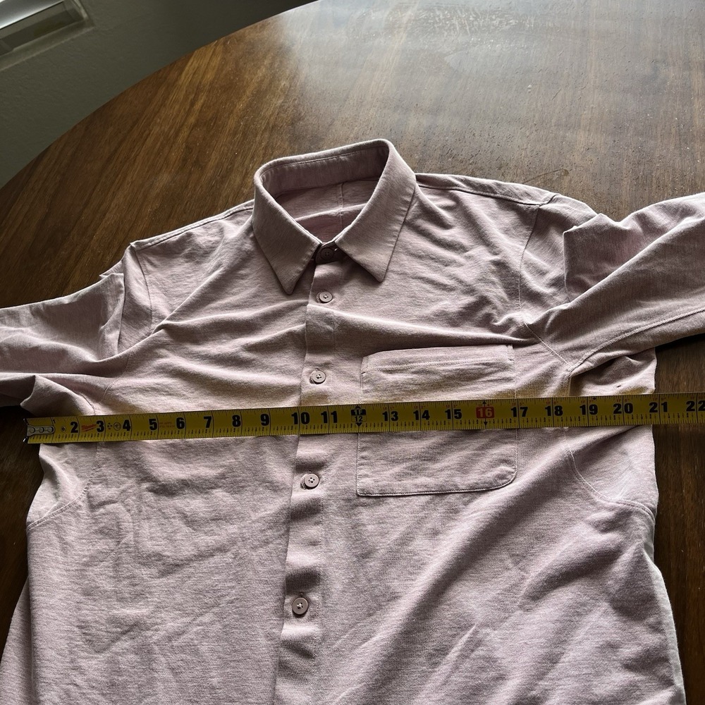 Lululemon Commission Button Down Long Sleeve Shirt Light Pink - L - Picture 10 of 11